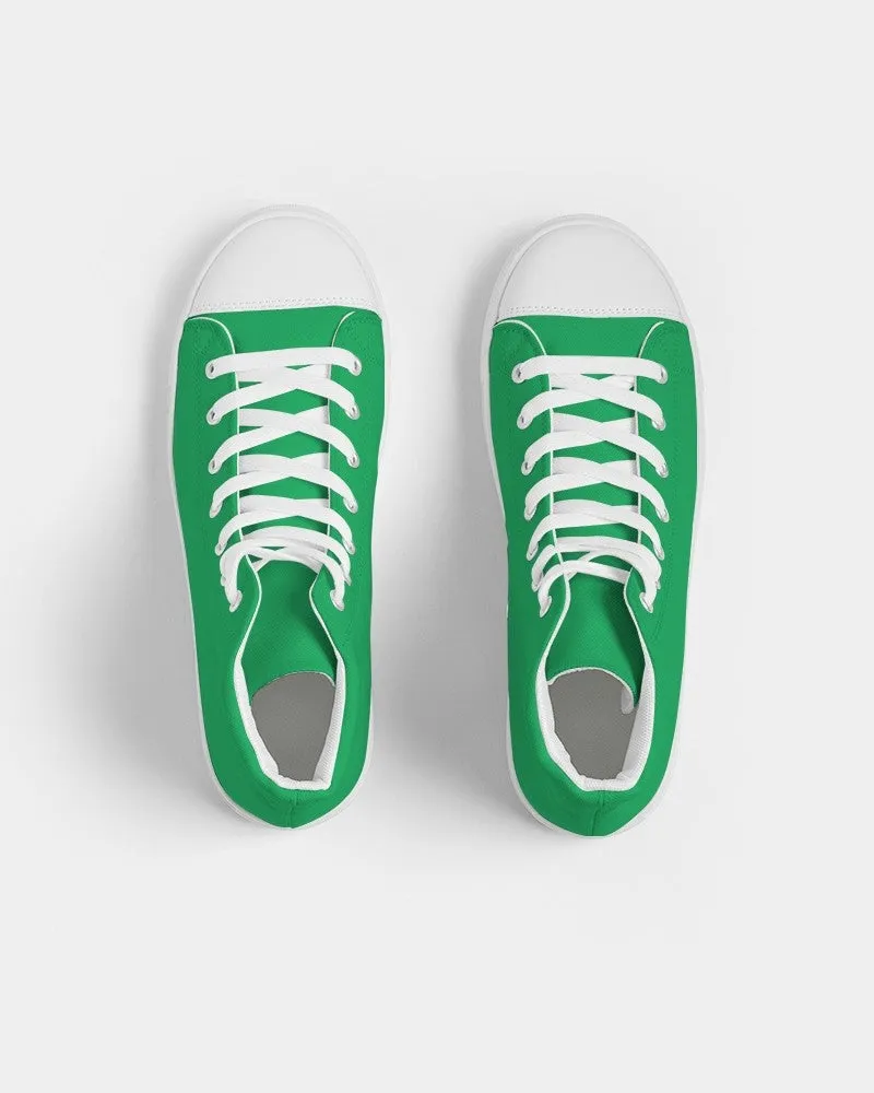 Bright Green Men's High-top Canvas Sneakers | Men's | Bright Pure Green | C100M0Y100K0