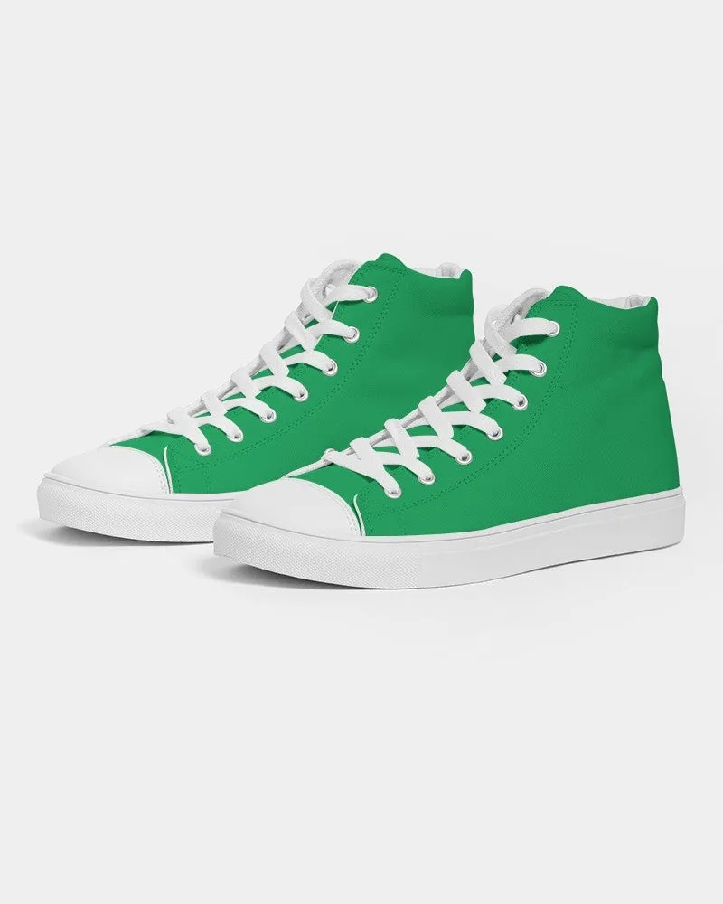 Bright Green Men's High-top Canvas Sneakers | Men's | Bright Pure Green | C100M0Y100K0