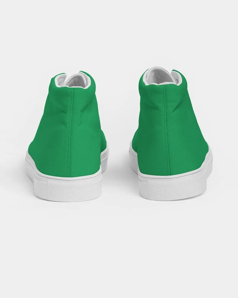 Bright Green Men's High-top Canvas Sneakers | Men's | Bright Pure Green | C100M0Y100K0