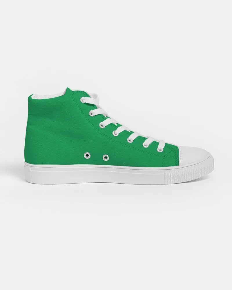 Bright Green Men's High-top Canvas Sneakers | Men's | Bright Pure Green | C100M0Y100K0