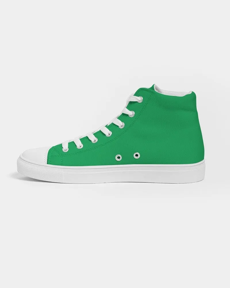 Bright Green Men's High-top Canvas Sneakers | Men's | Bright Pure Green | C100M0Y100K0