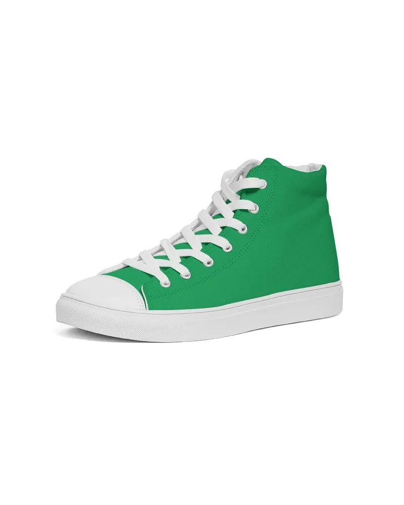Bright Green Men's High-top Canvas Sneakers | Men's | Bright Pure Green | C100M0Y100K0