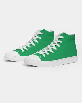 Bright Green Men's High-top Canvas Sneakers | Men's | Bright Pure Green | C100M0Y100K0