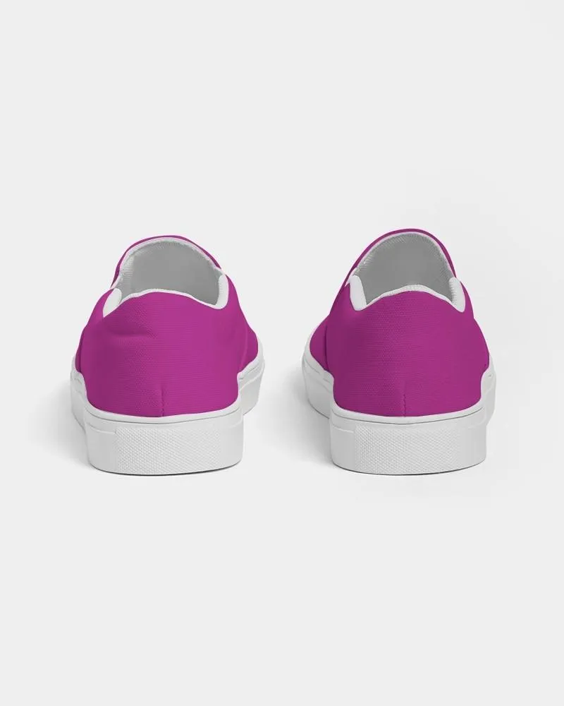 Bright Magenta Purple Slip-On Canvas Sneakers | Women's | Bright Pure Magenta Purple | C25M100Y0K0