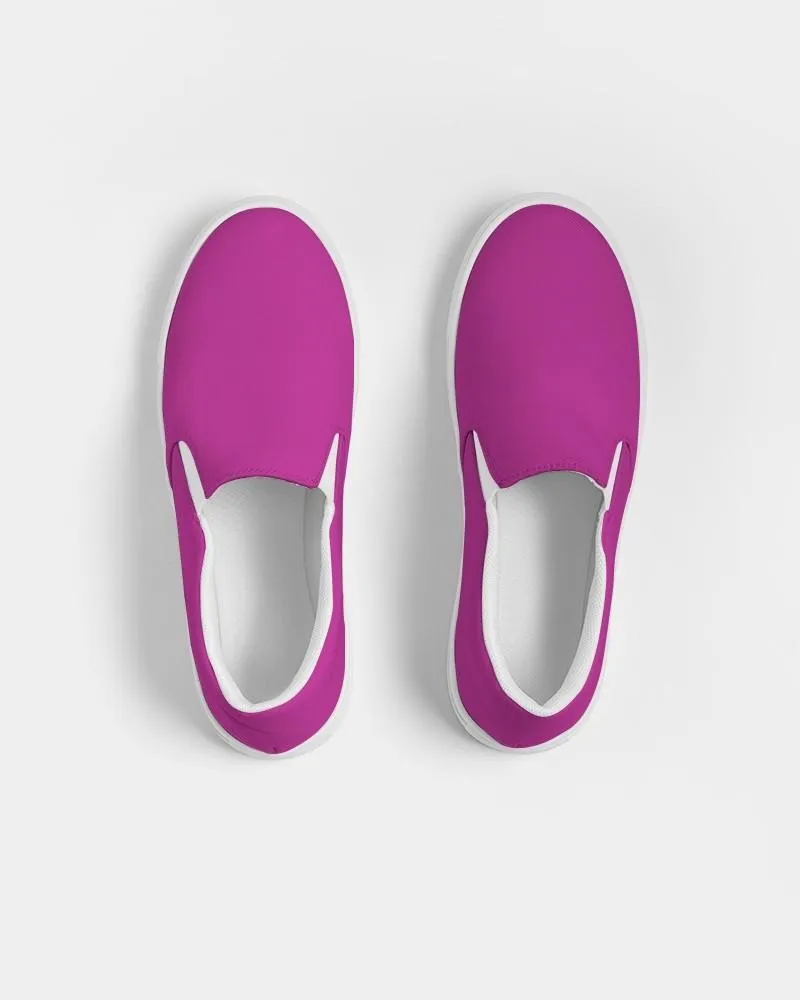 Bright Magenta Purple Slip-On Canvas Sneakers | Women's | Bright Pure Magenta Purple | C25M100Y0K0