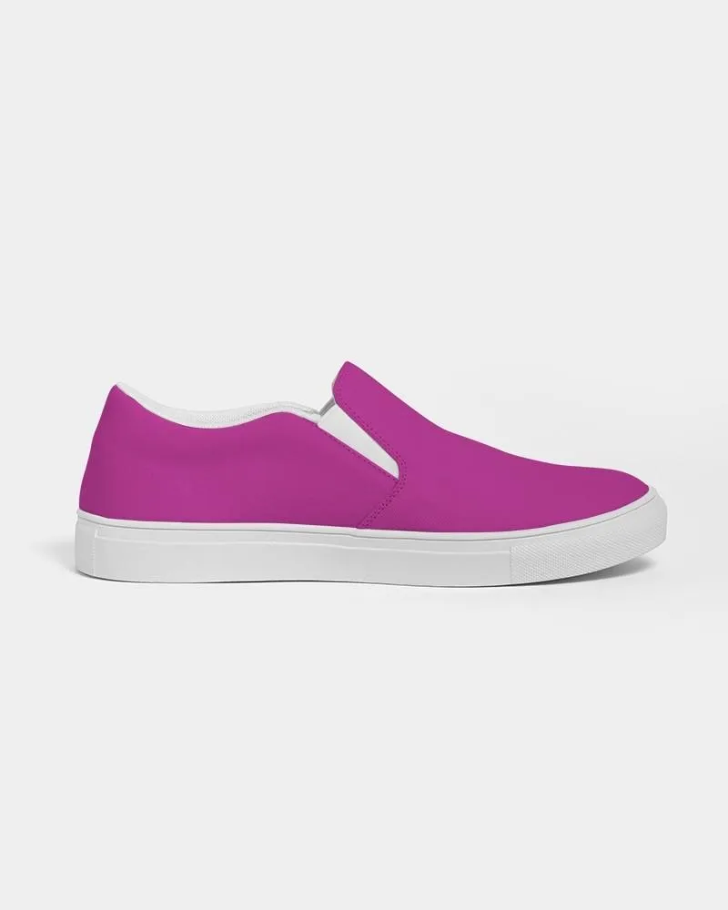 Bright Magenta Purple Slip-On Canvas Sneakers | Women's | Bright Pure Magenta Purple | C25M100Y0K0