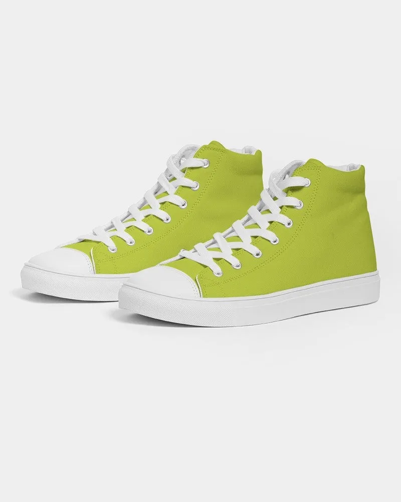Bright Yellow Warm Green Men's High-top Canvas Sneakers | Men's | Bright Pure Yellow Warm Green | C25M0Y100K0
