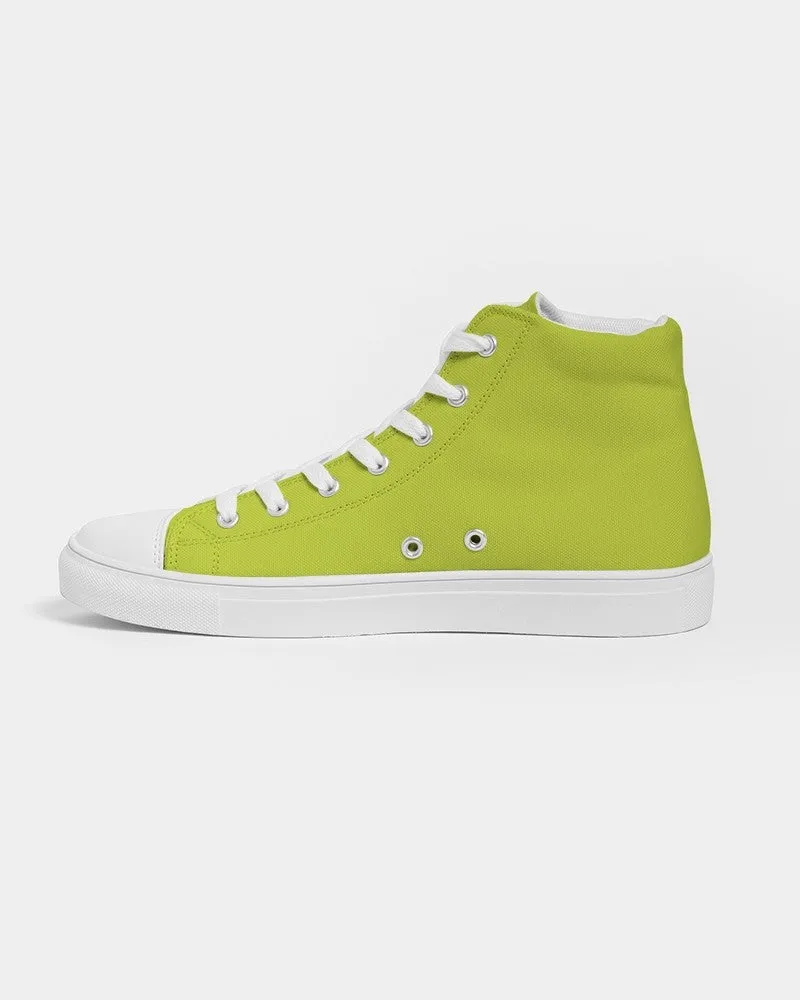 Bright Yellow Warm Green Men's High-top Canvas Sneakers | Men's | Bright Pure Yellow Warm Green | C25M0Y100K0
