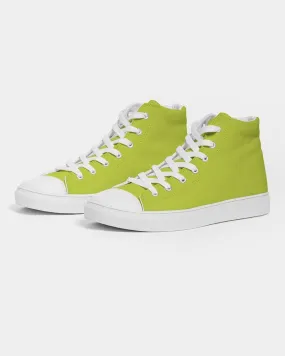 Bright Yellow Warm Green Men's High-top Canvas Sneakers | Men's | Bright Pure Yellow Warm Green | C25M0Y100K0