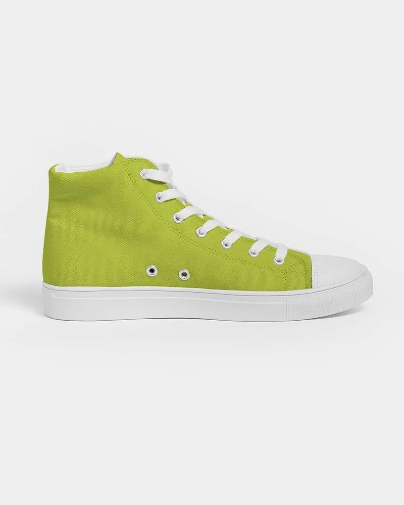 Bright Yellow Warm Green Men's High-top Canvas Sneakers | Men's | Bright Pure Yellow Warm Green | C25M0Y100K0