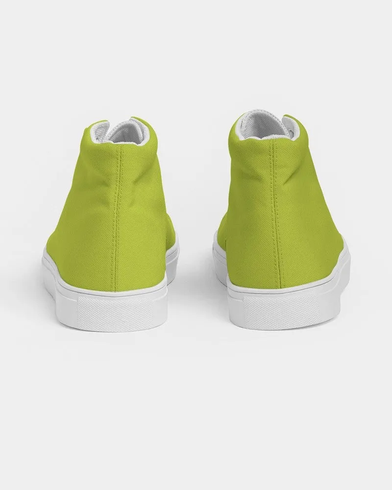 Bright Yellow Warm Green Men's High-top Canvas Sneakers | Men's | Bright Pure Yellow Warm Green | C25M0Y100K0