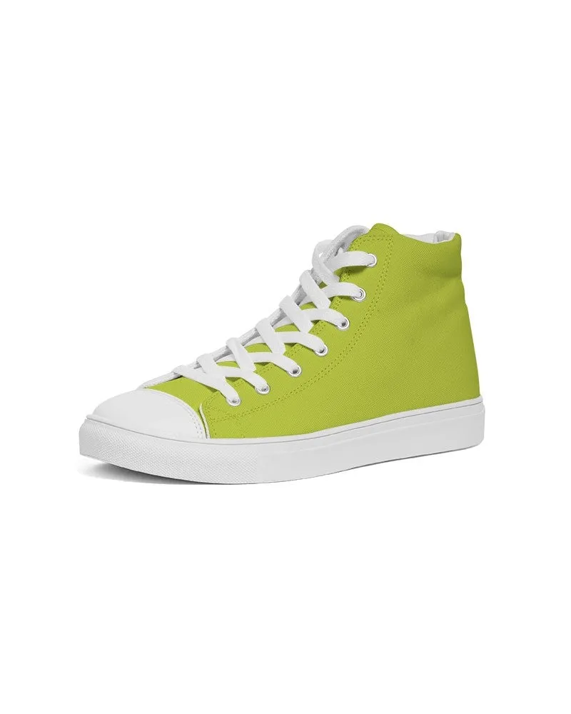 Bright Yellow Warm Green Men's High-top Canvas Sneakers | Men's | Bright Pure Yellow Warm Green | C25M0Y100K0