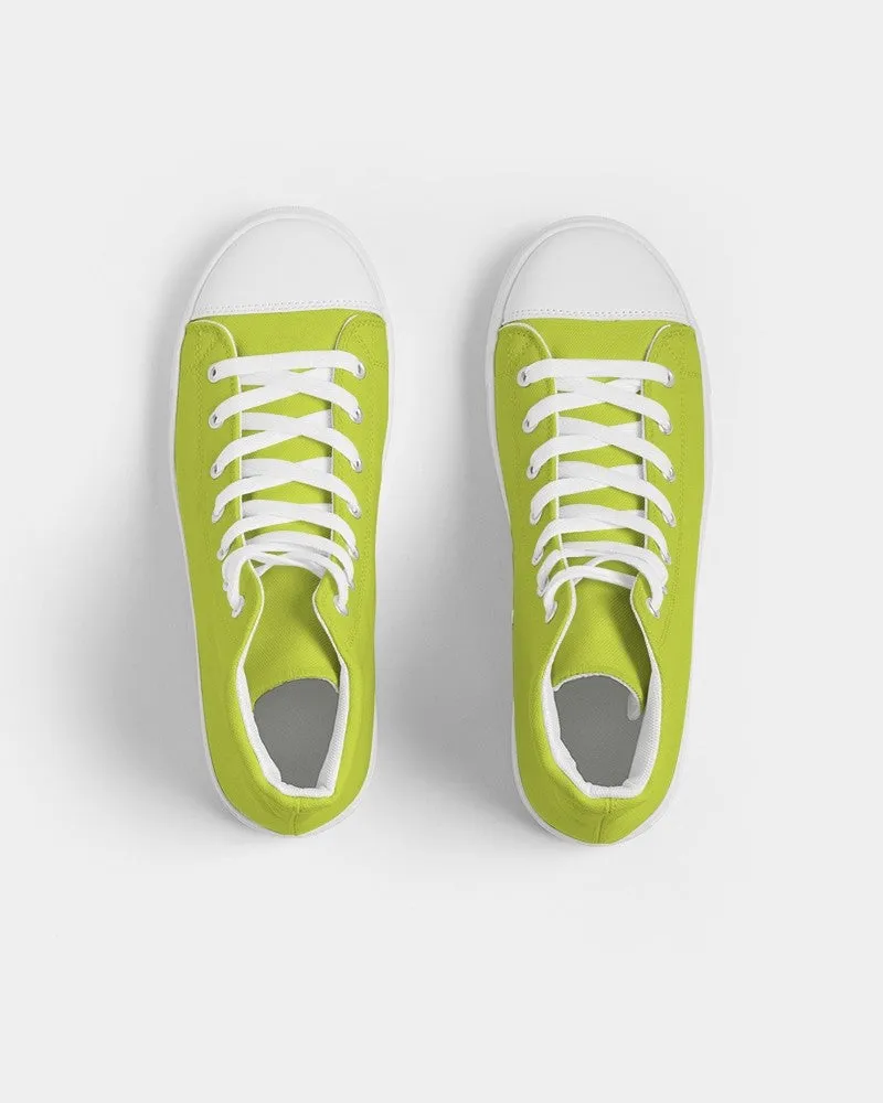 Bright Yellow Warm Green Men's High-top Canvas Sneakers | Men's | Bright Pure Yellow Warm Green | C25M0Y100K0
