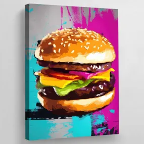 Burger Pop Art Canvas