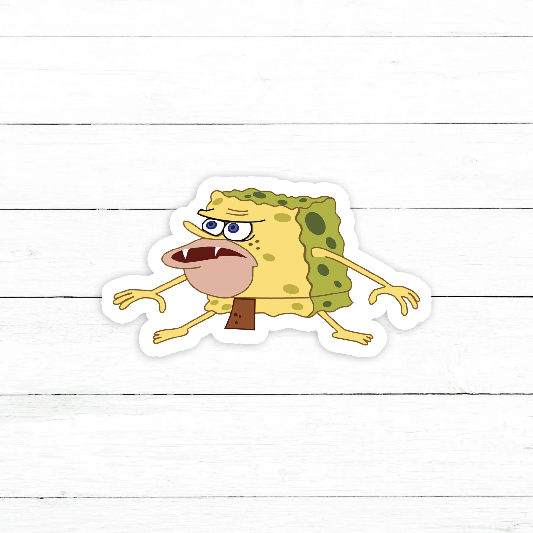 Caveman Spongebob Sticker | Waterproof Vinyl Decal | 3in