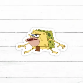 Caveman Spongebob Sticker | Waterproof Vinyl Decal | 3in