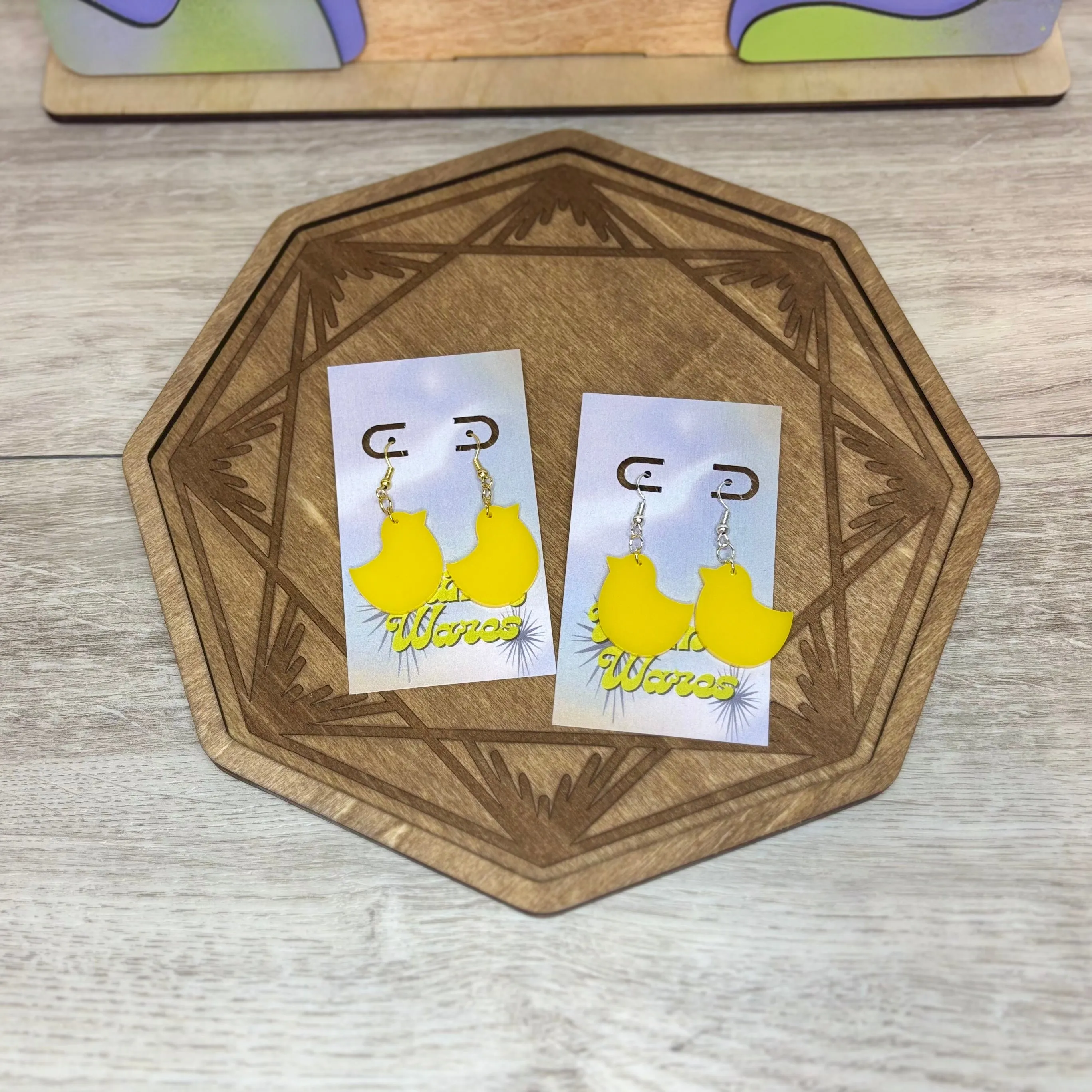 Chick Peep Dangles - Acrylic Earrings