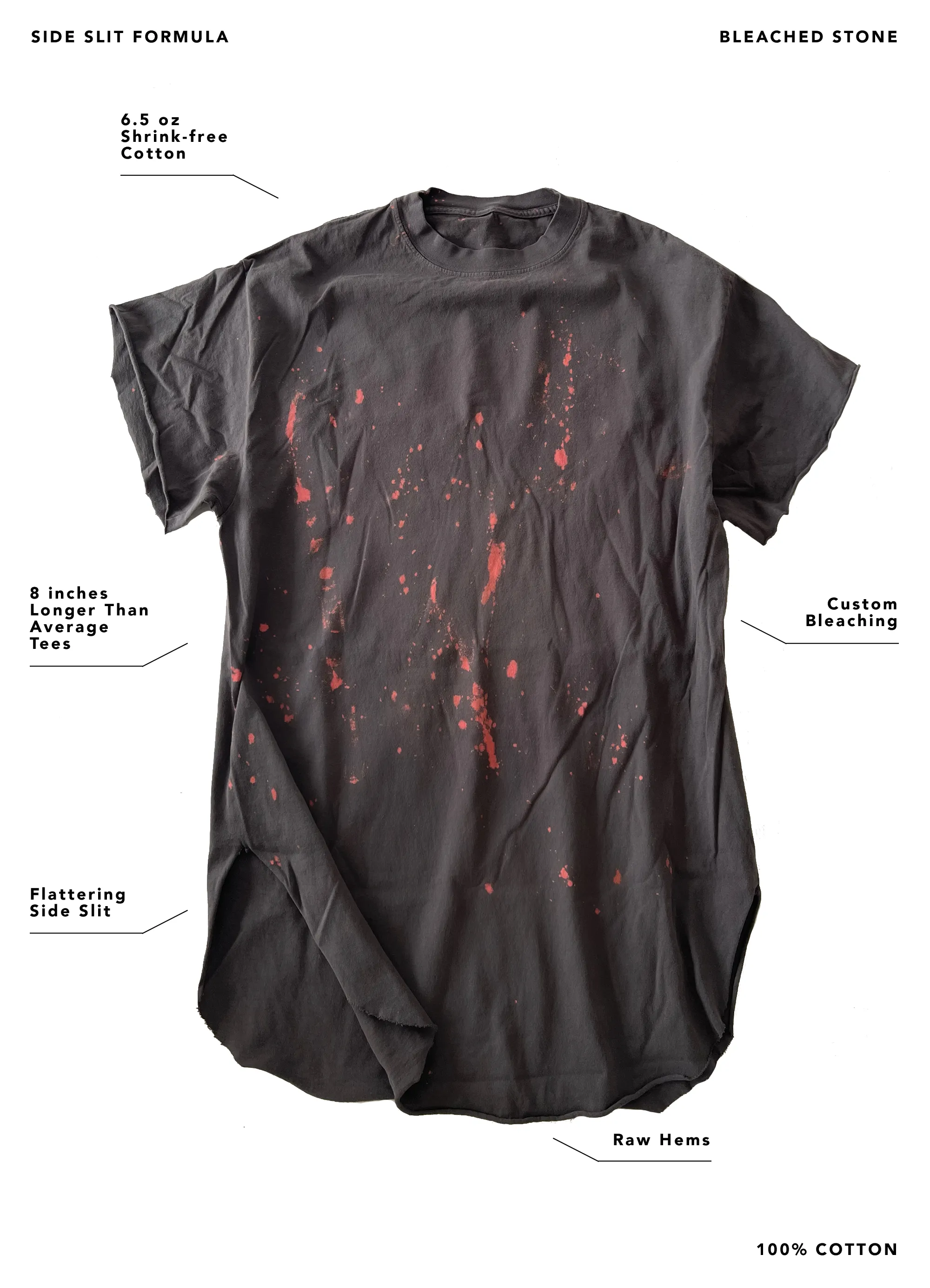 CHILL THE F*CK OUT BLEACHED OUT SIDE SLIT TEE