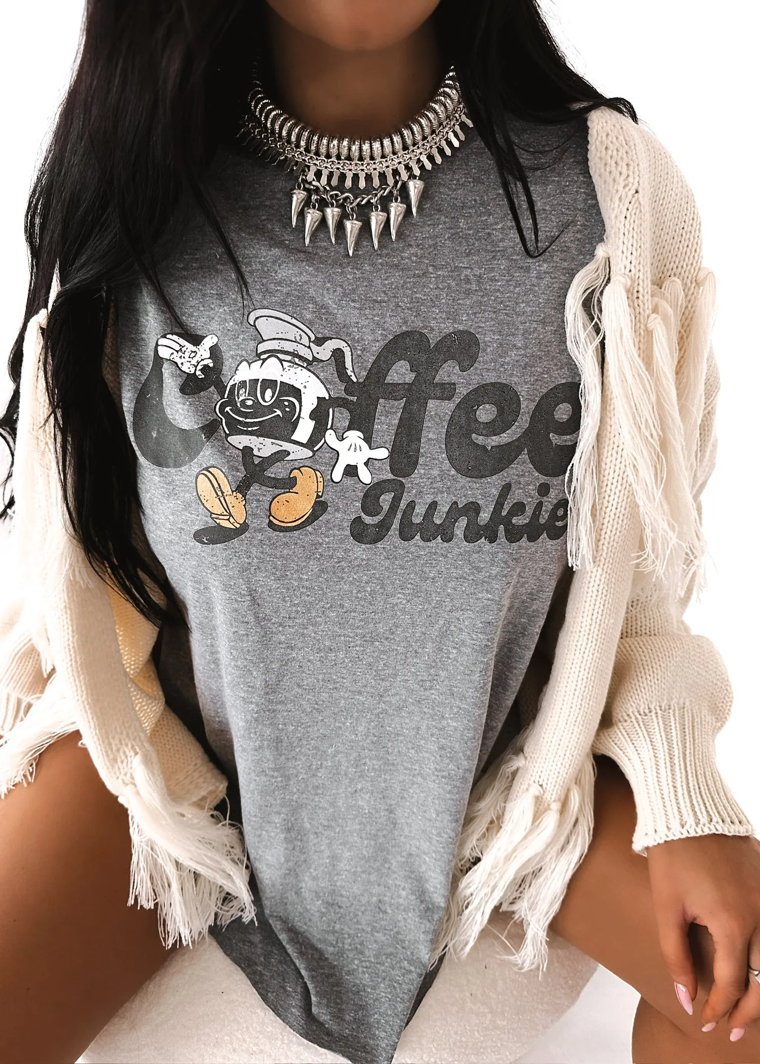 COFFEE JUNKIE SIDE SLIT TEE