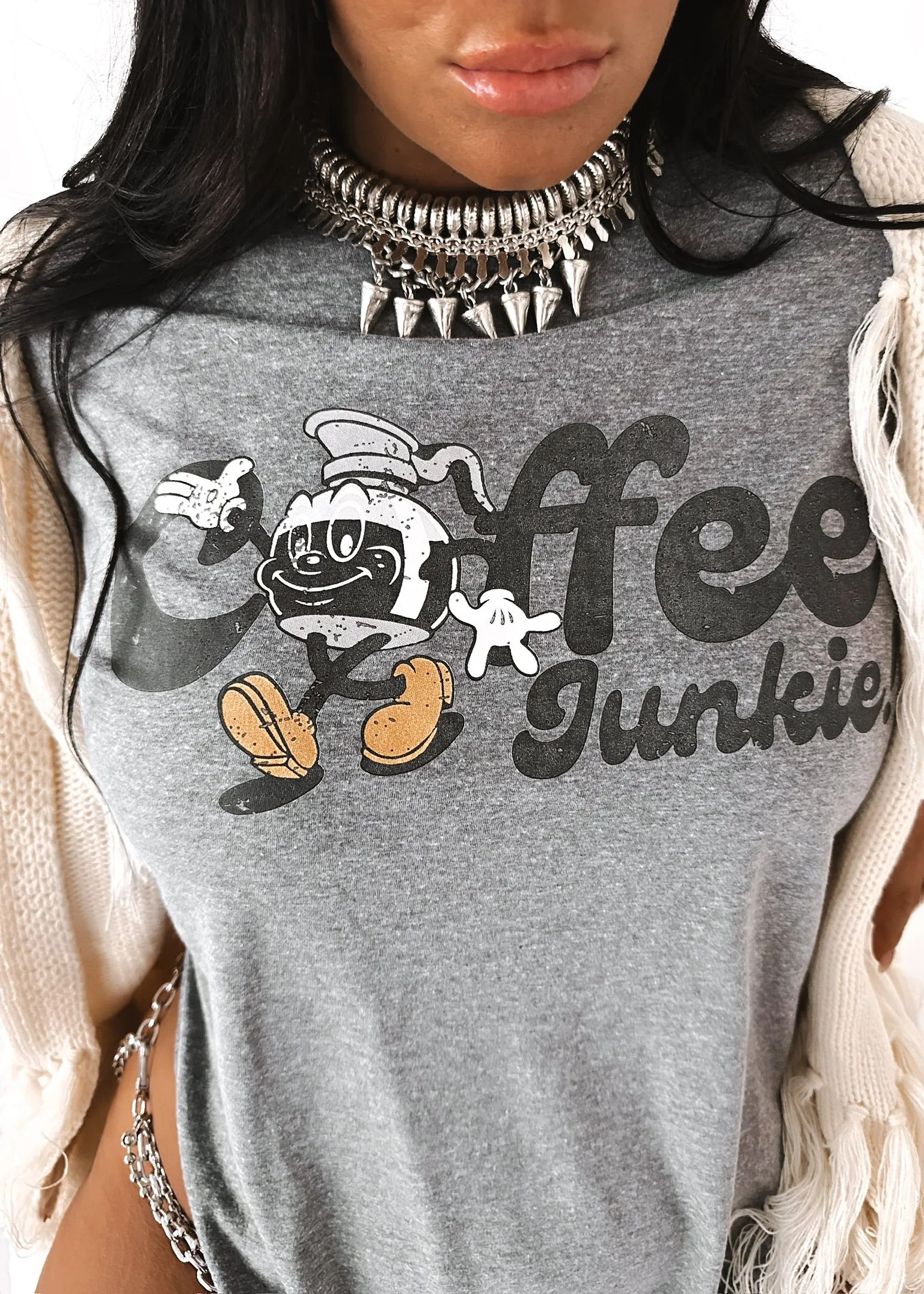 COFFEE JUNKIE SIDE SLIT TEE