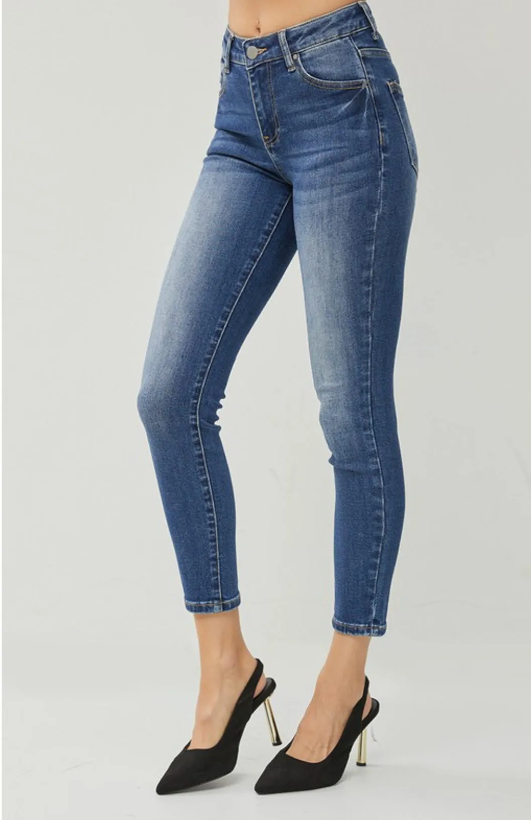 Collette High Rise Ankle Skinny Jeans: Dark