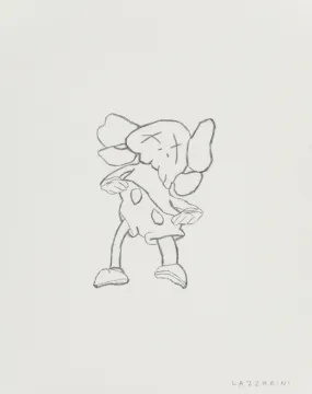 Companion Model Drawing Original Graphite Drawing by Robert Lazzarini