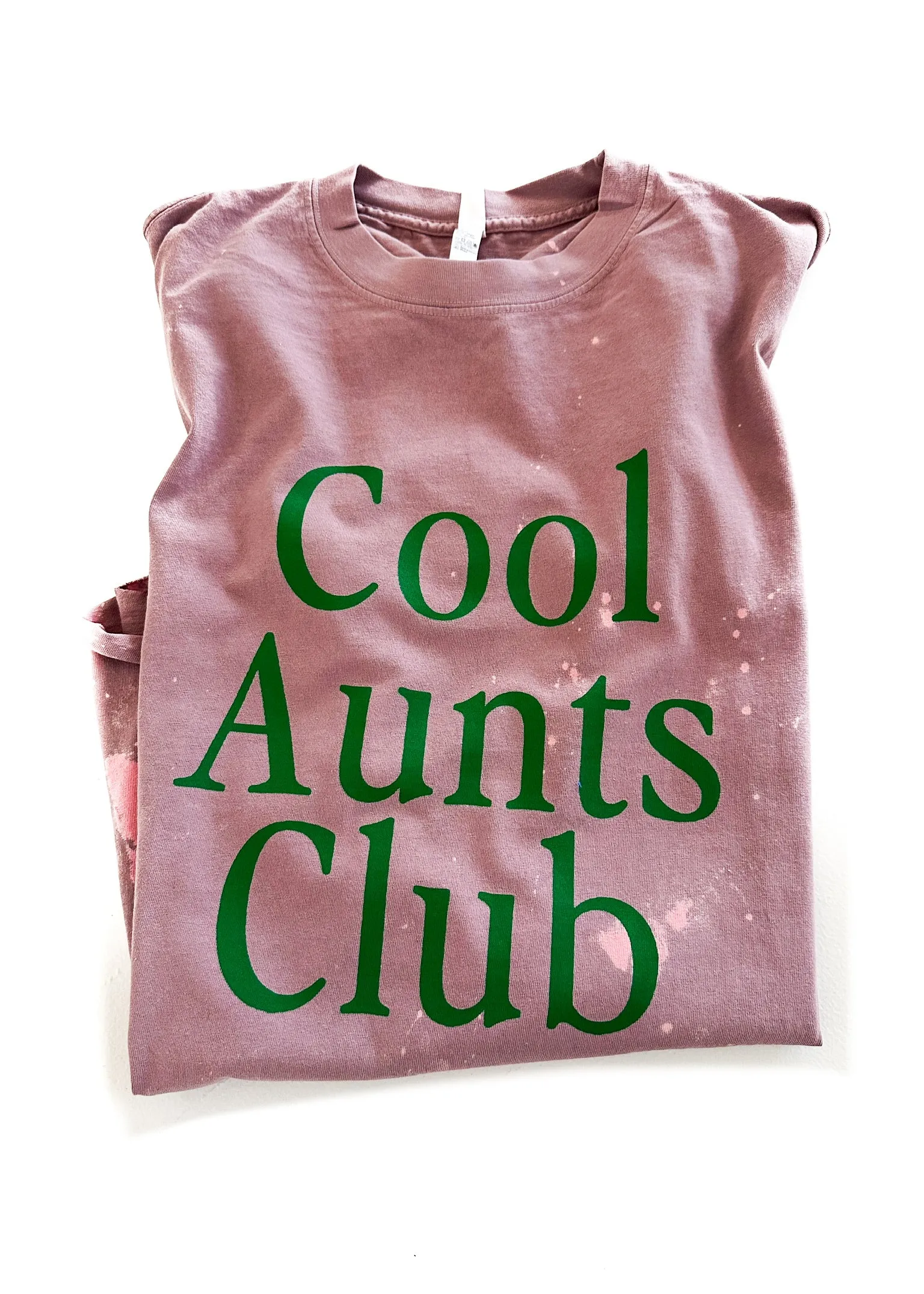 COOL AUNTS CLUB BLEACHED OUT SIDE SLIT TEE