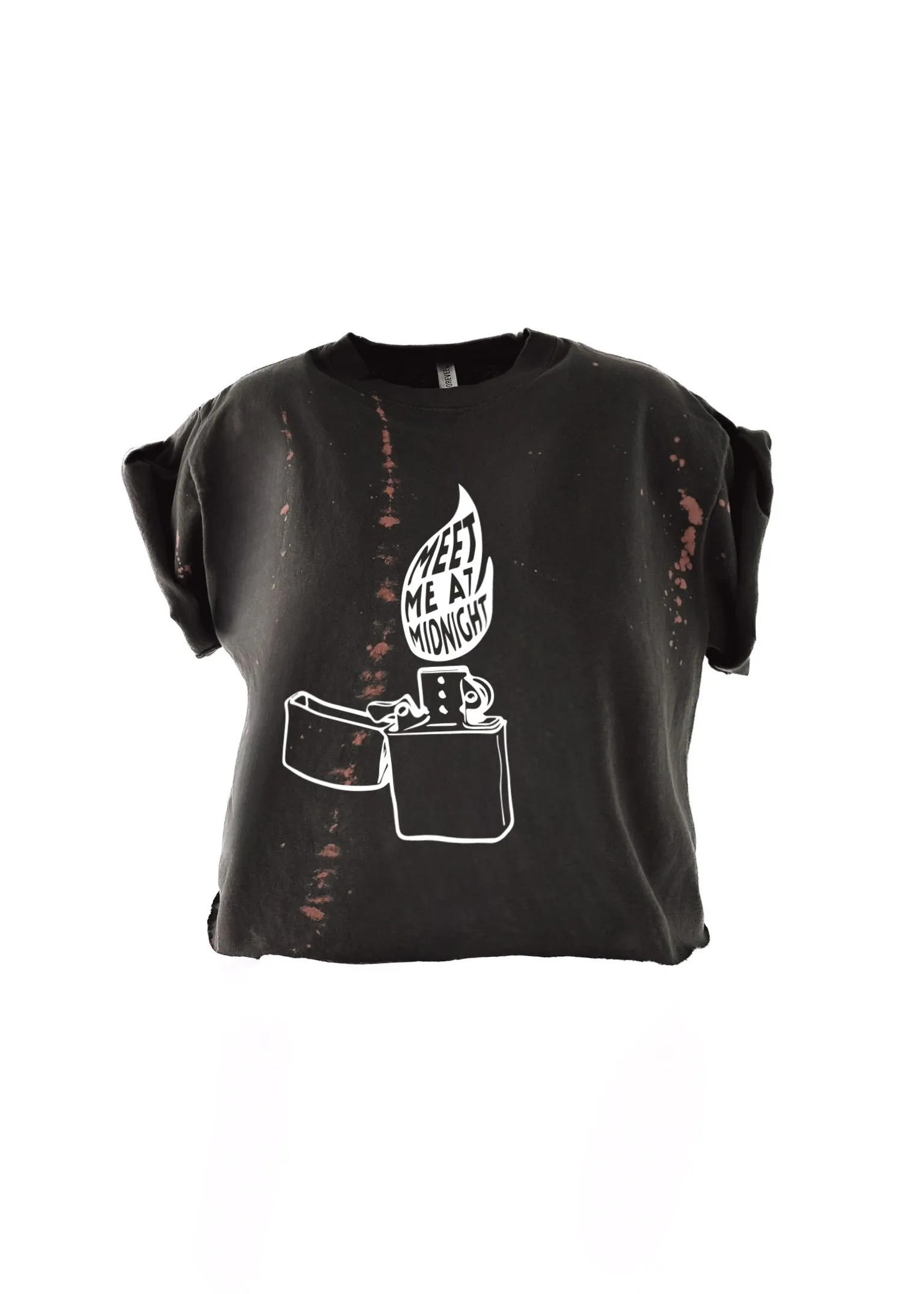 CROPPED MEET ME AT MIDNIGHT BLEACHED OUT GRAPHIC TEE