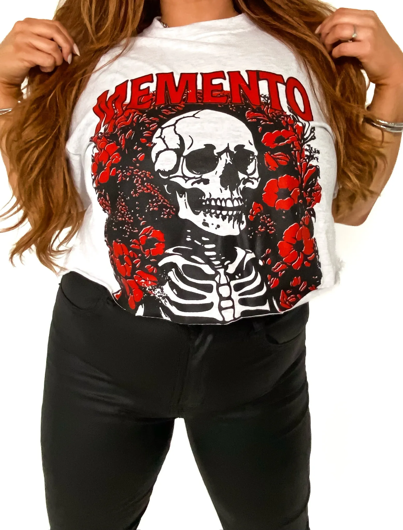 CROPPED MEMENTO MORI GRAPHIC TEE