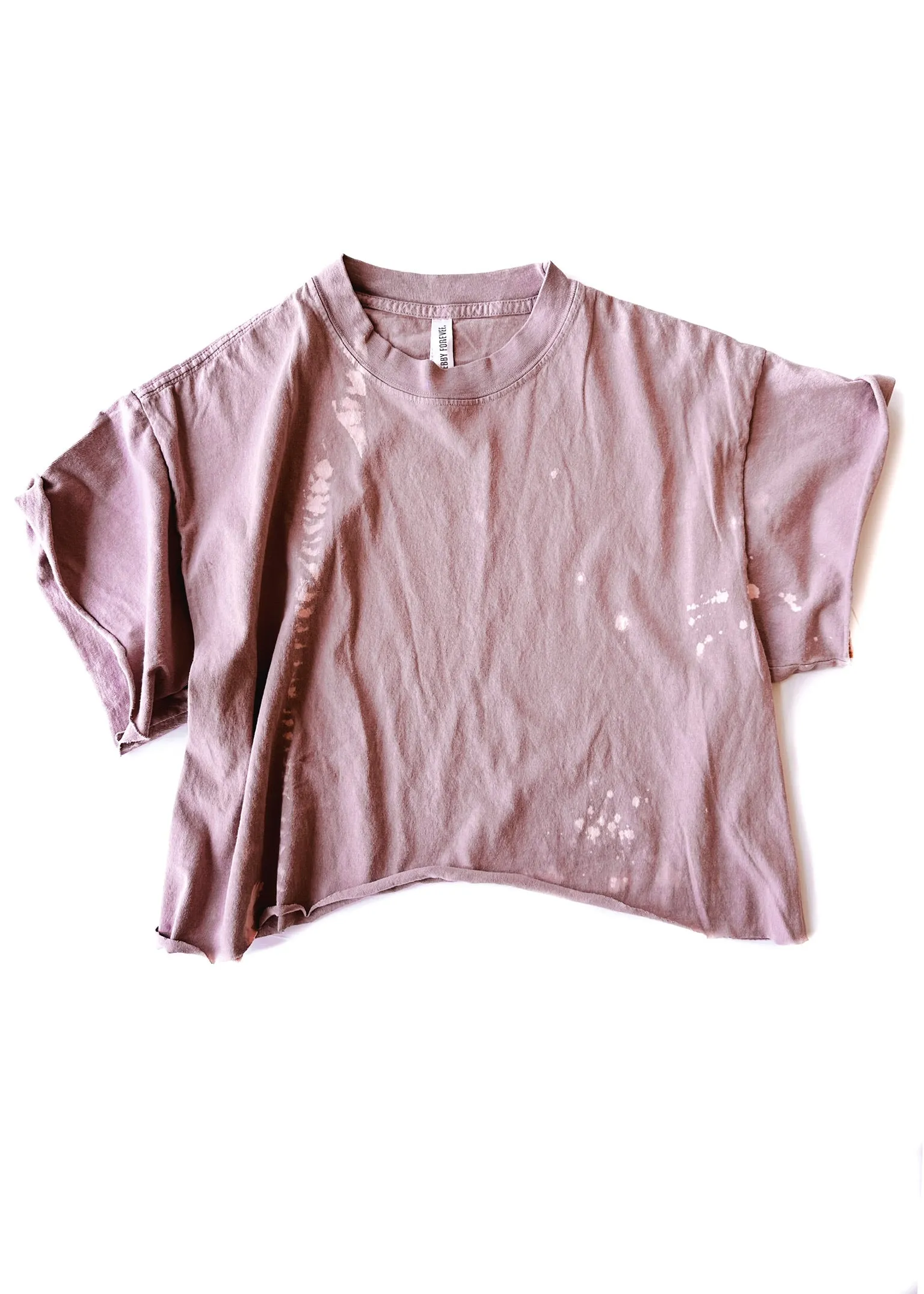 CROPPED PEBBY BASICS BLEACHED OUT LILAC TEE