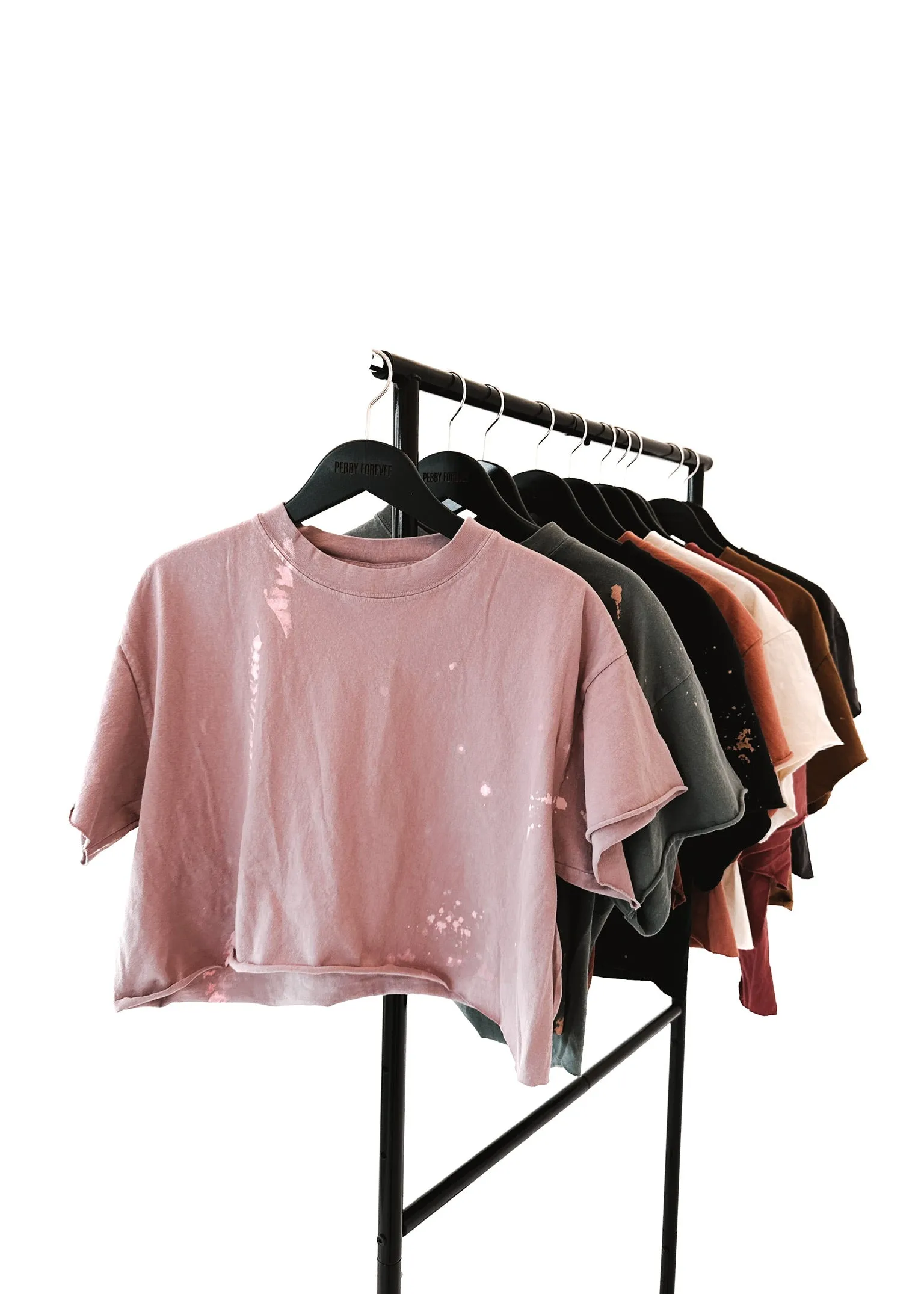 CROPPED PEBBY BASICS BLEACHED OUT LILAC TEE