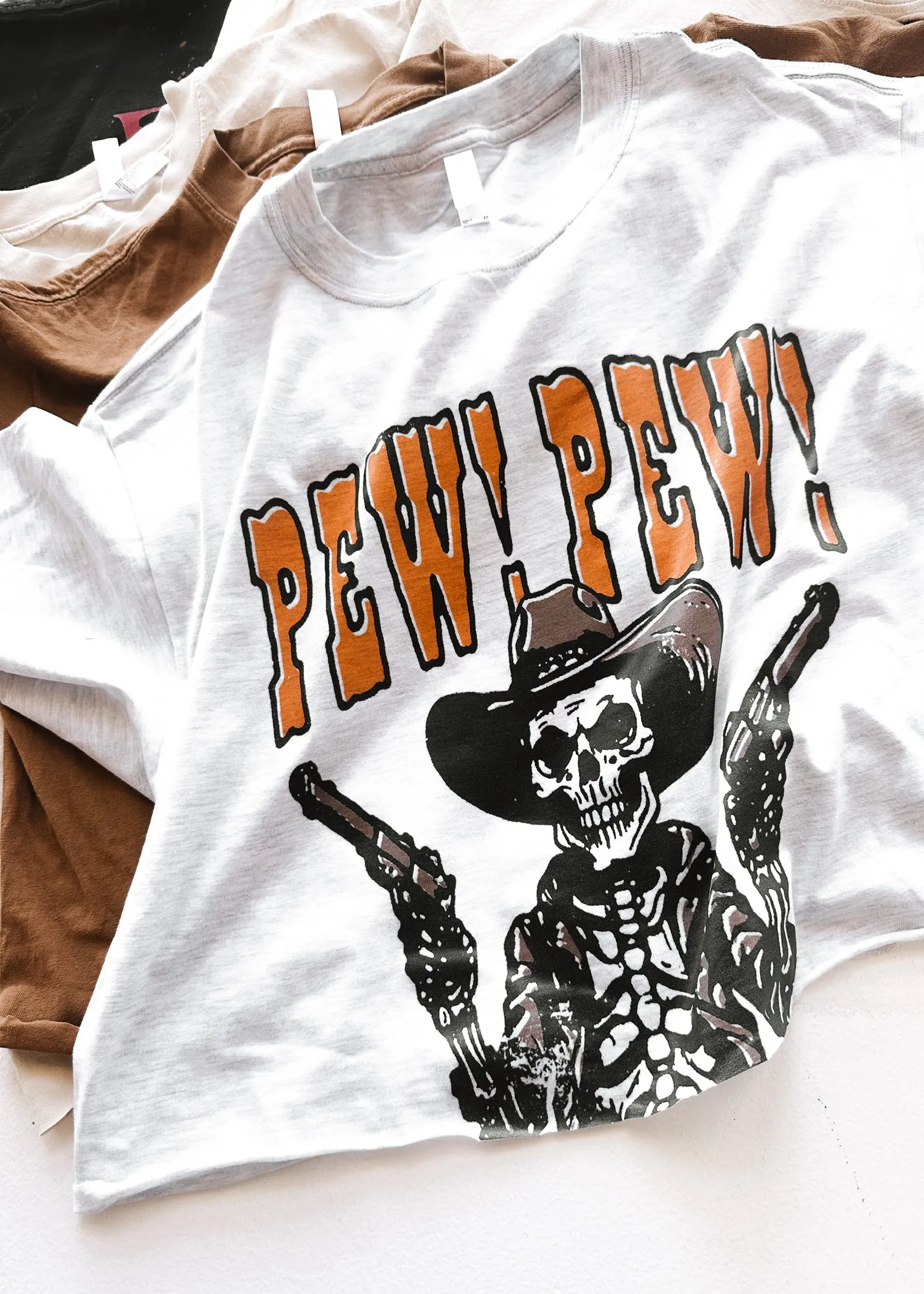 CROPPED PEW PEW NOT IN THE MOOD GRAPHIC TEE
