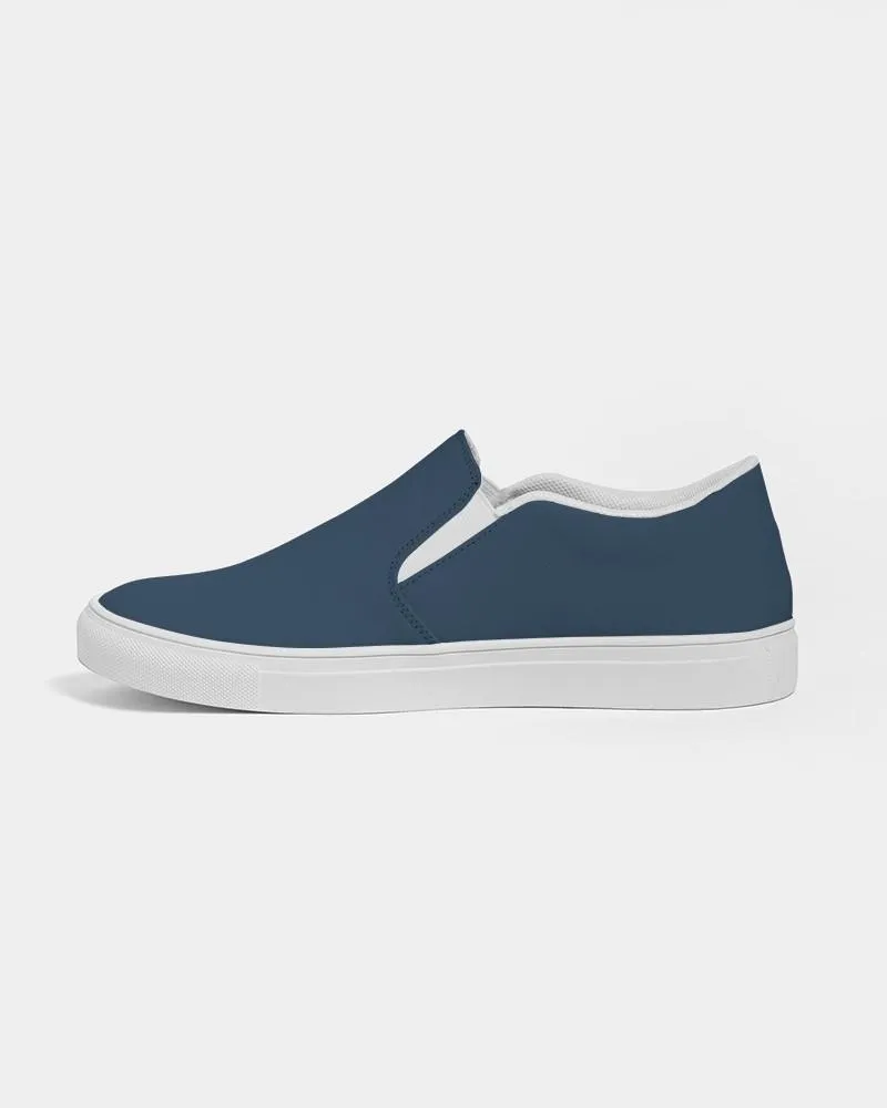 Dark Blue Slip-On Canvas Sneakers | Women's | Dark Pastel Blue | C60M30Y0K80