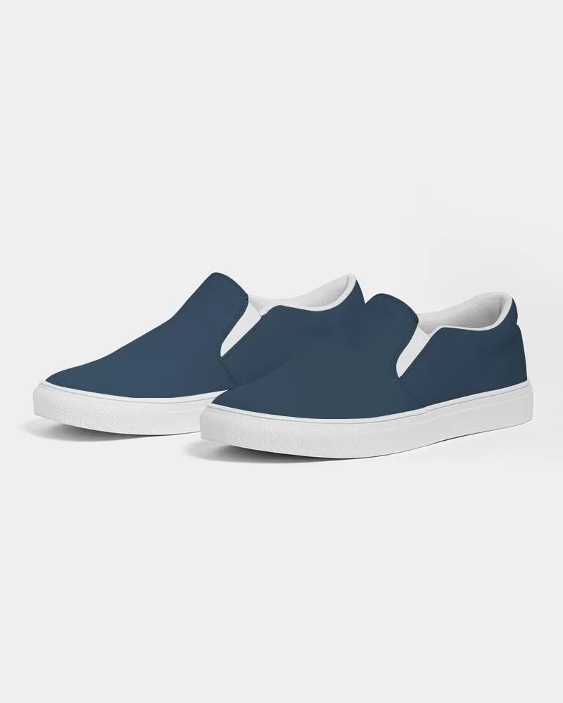 Dark Blue Slip-On Canvas Sneakers | Women's | Dark Pastel Blue | C60M30Y0K80