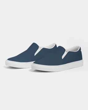 Dark Blue Slip-On Canvas Sneakers | Women's | Dark Pastel Blue | C60M30Y0K80