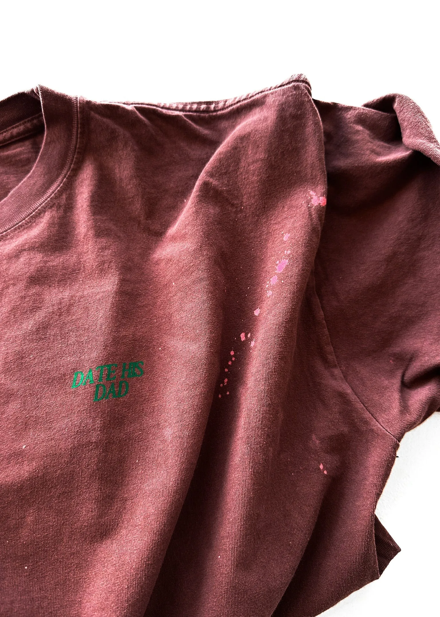 DATE HIS DAD BLEACHED OUT SIDE SLIT TEE