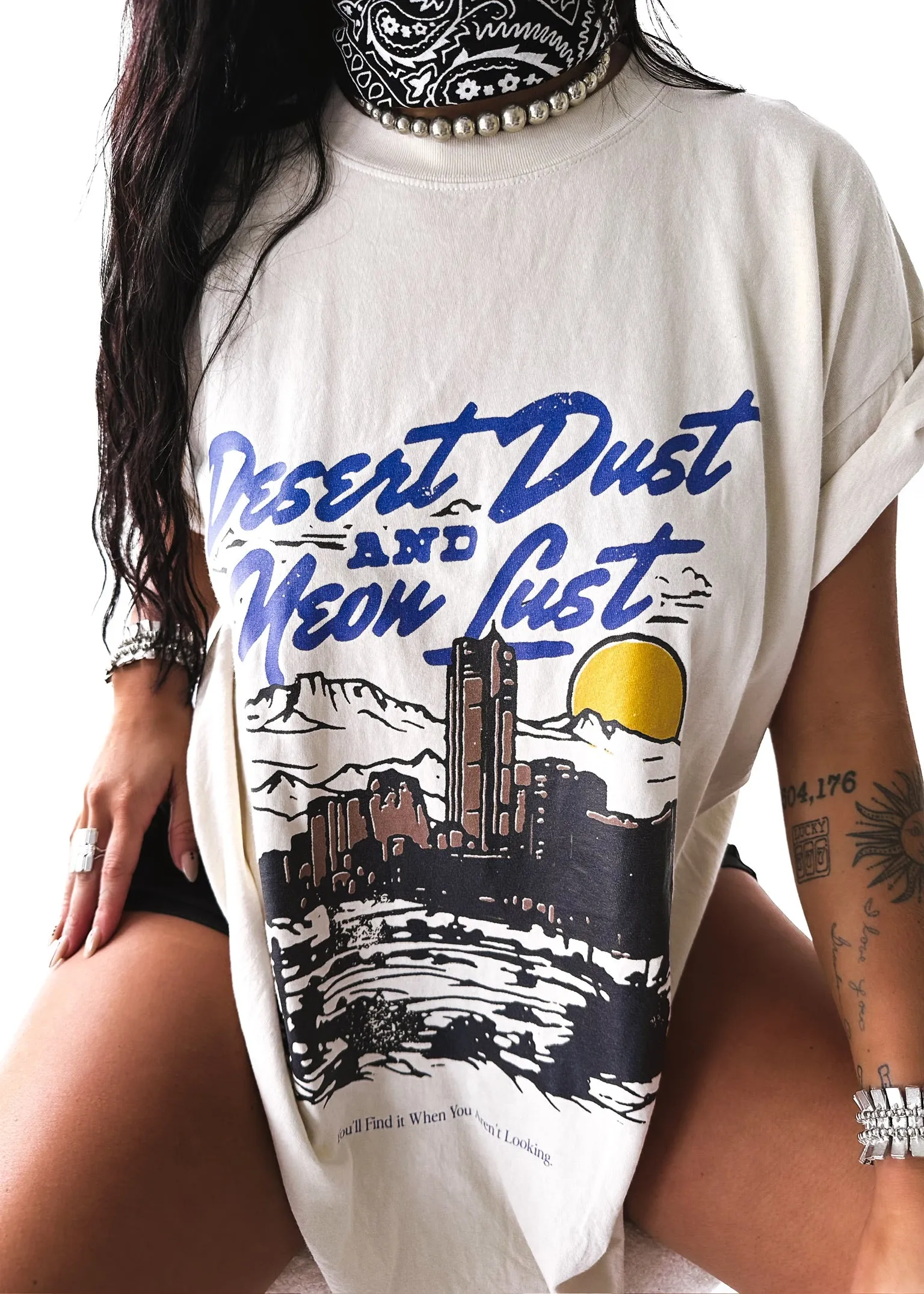 DESERT DUST & NEON LUST SIDE SLIT TEE