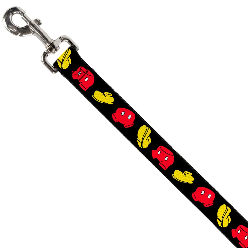 Dog Leash - Mickey Mouse Shorts and Shoes Black/Red/Yellow