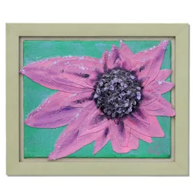 Donald Gotz "Purple Dew" Acrylic Floral 3D Mixed Media 12x10 Signed