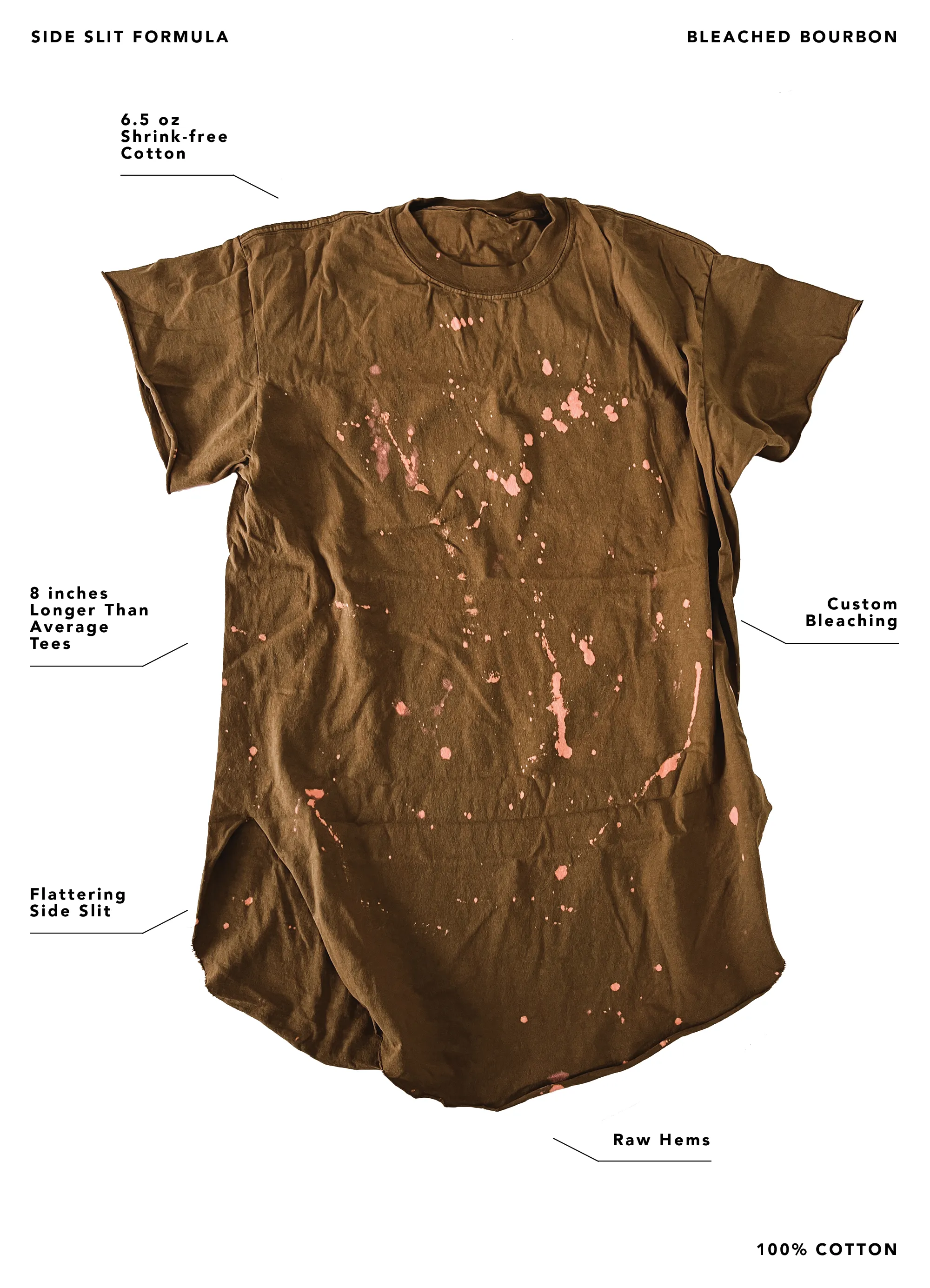 FINAL SALE: ANTISOCIAL SOCIALITE BLEACHED OUT SIDE SLIT TEE