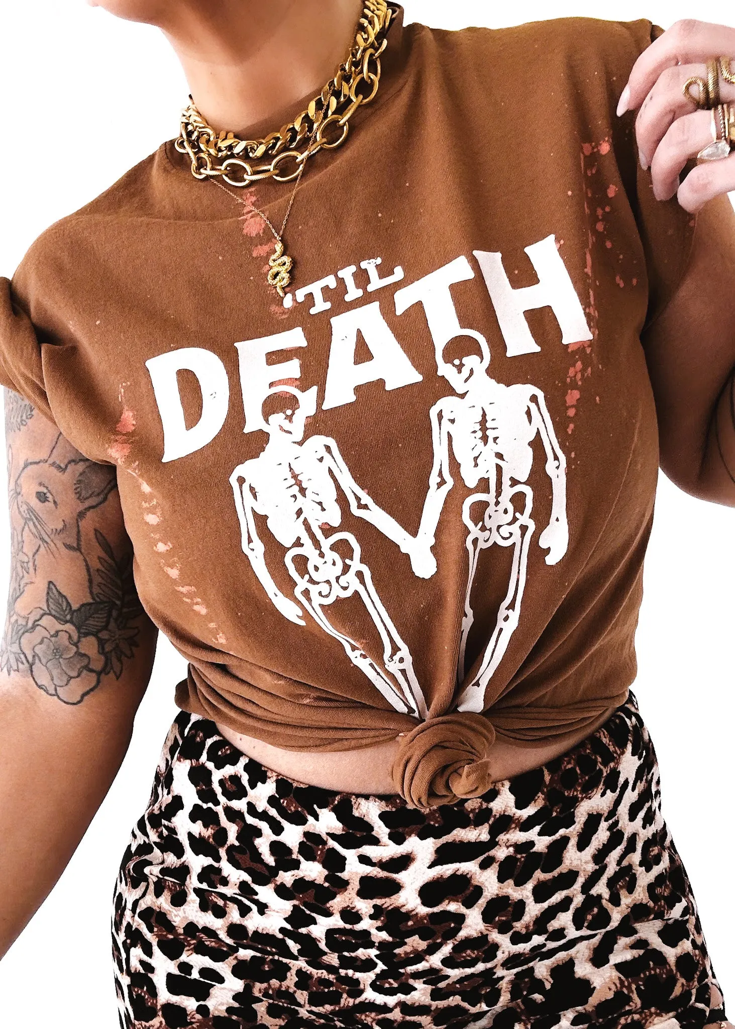FINAL SALE: 'TIL DEATH BLEACHED OUT SIDE SLIT TEE