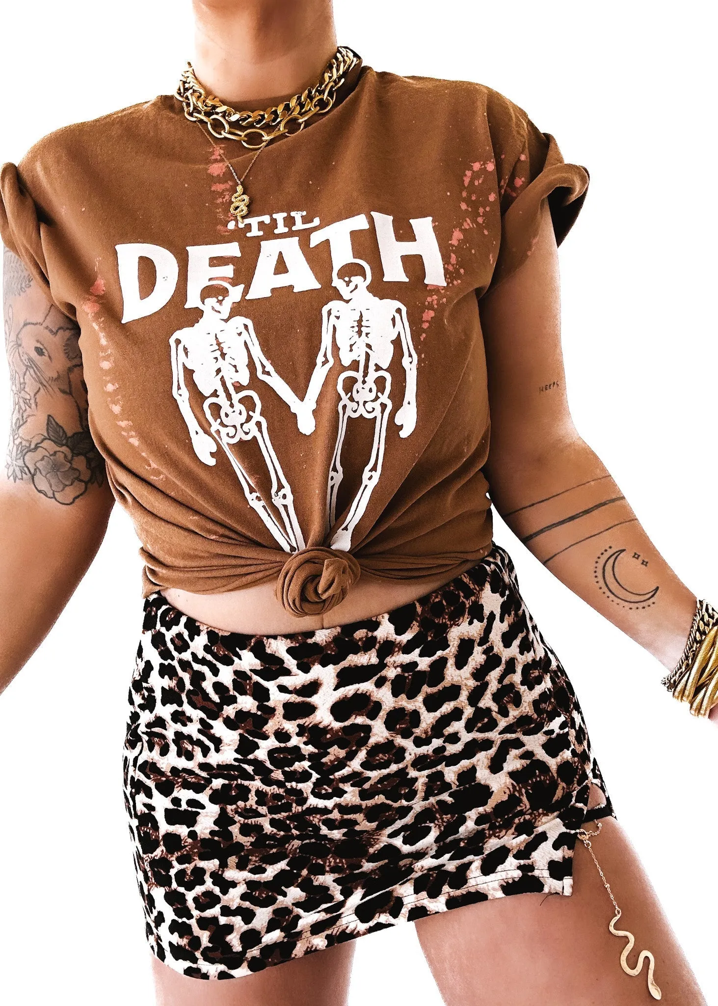 FINAL SALE: 'TIL DEATH BLEACHED OUT SIDE SLIT TEE