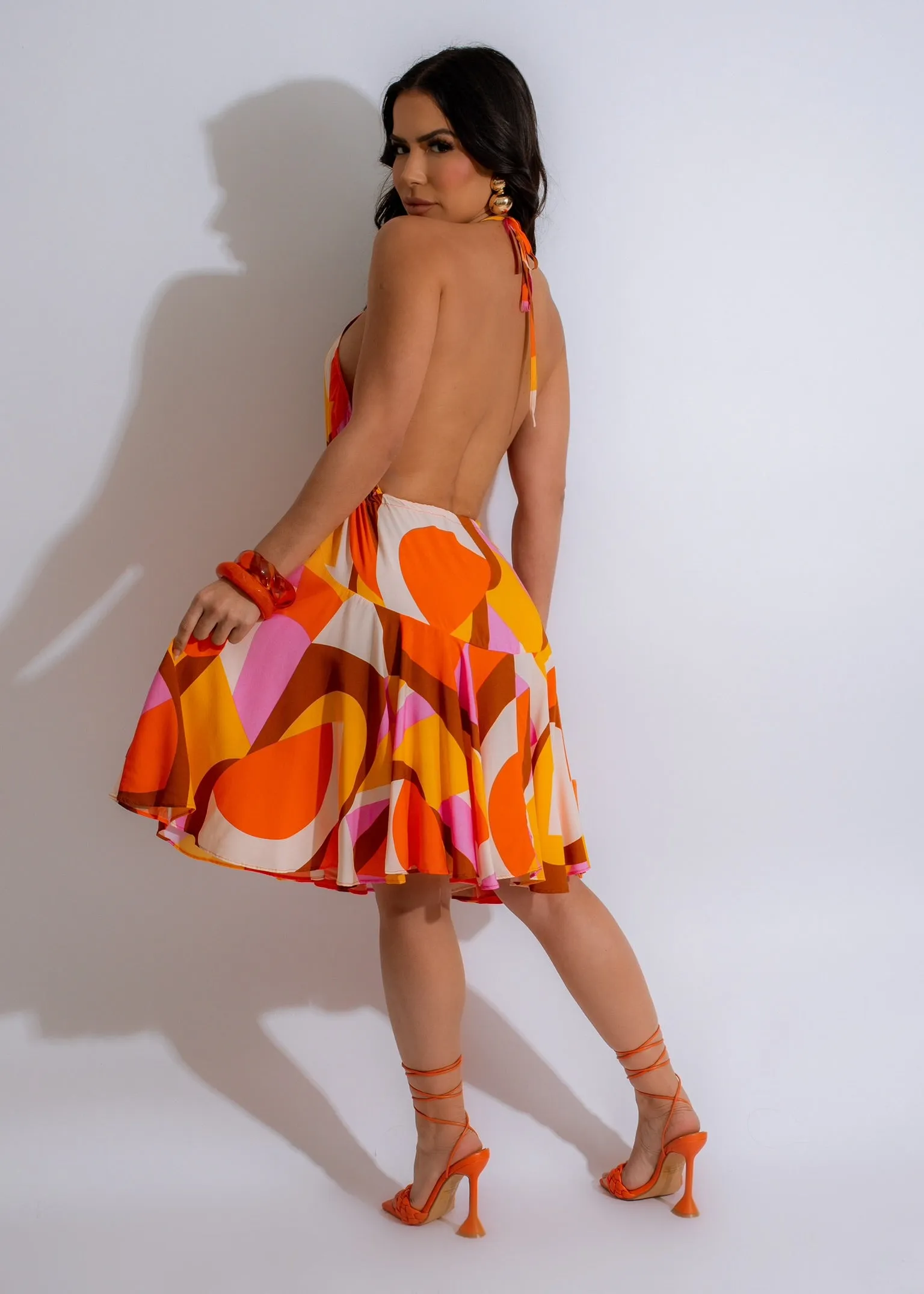 Firing In Love Midi Dress Orange