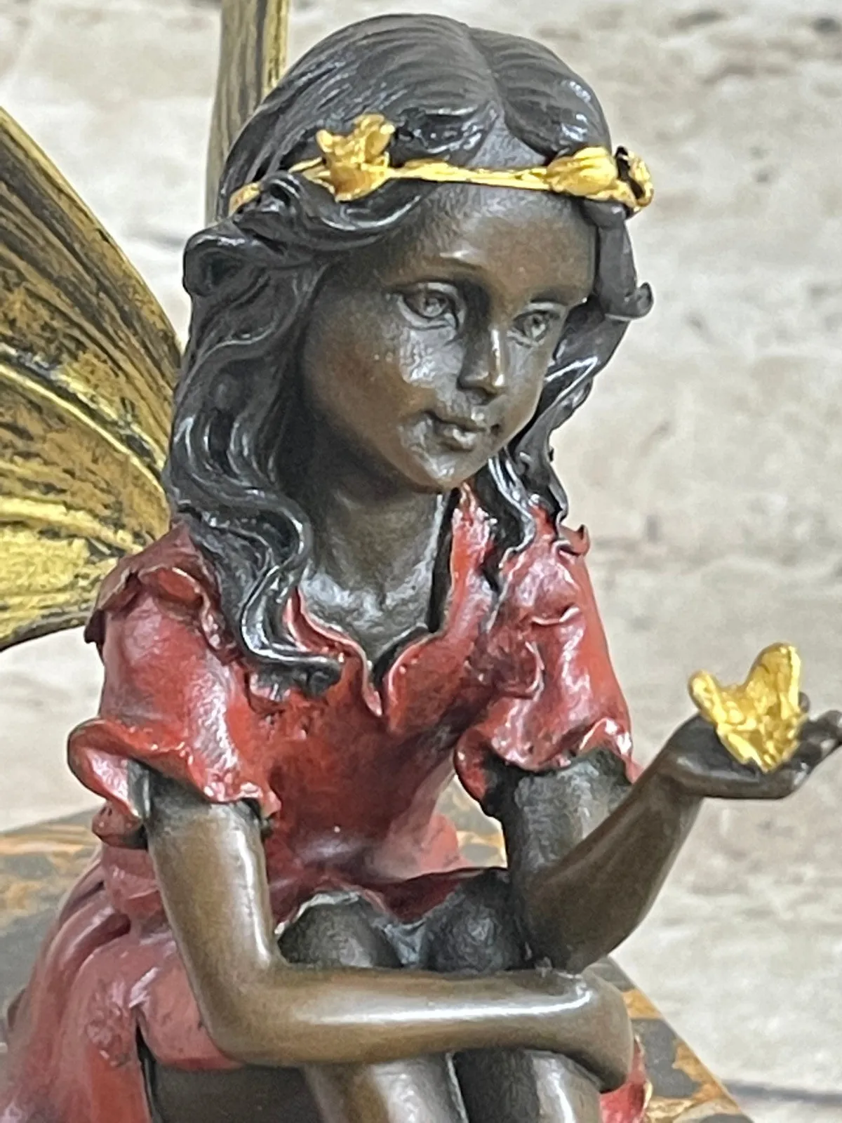 GENUINE BRONZE SCULPTURE ART NOUVEAU ANGEL STATUE HOT CAST MYTHICAL FIGURE SALE