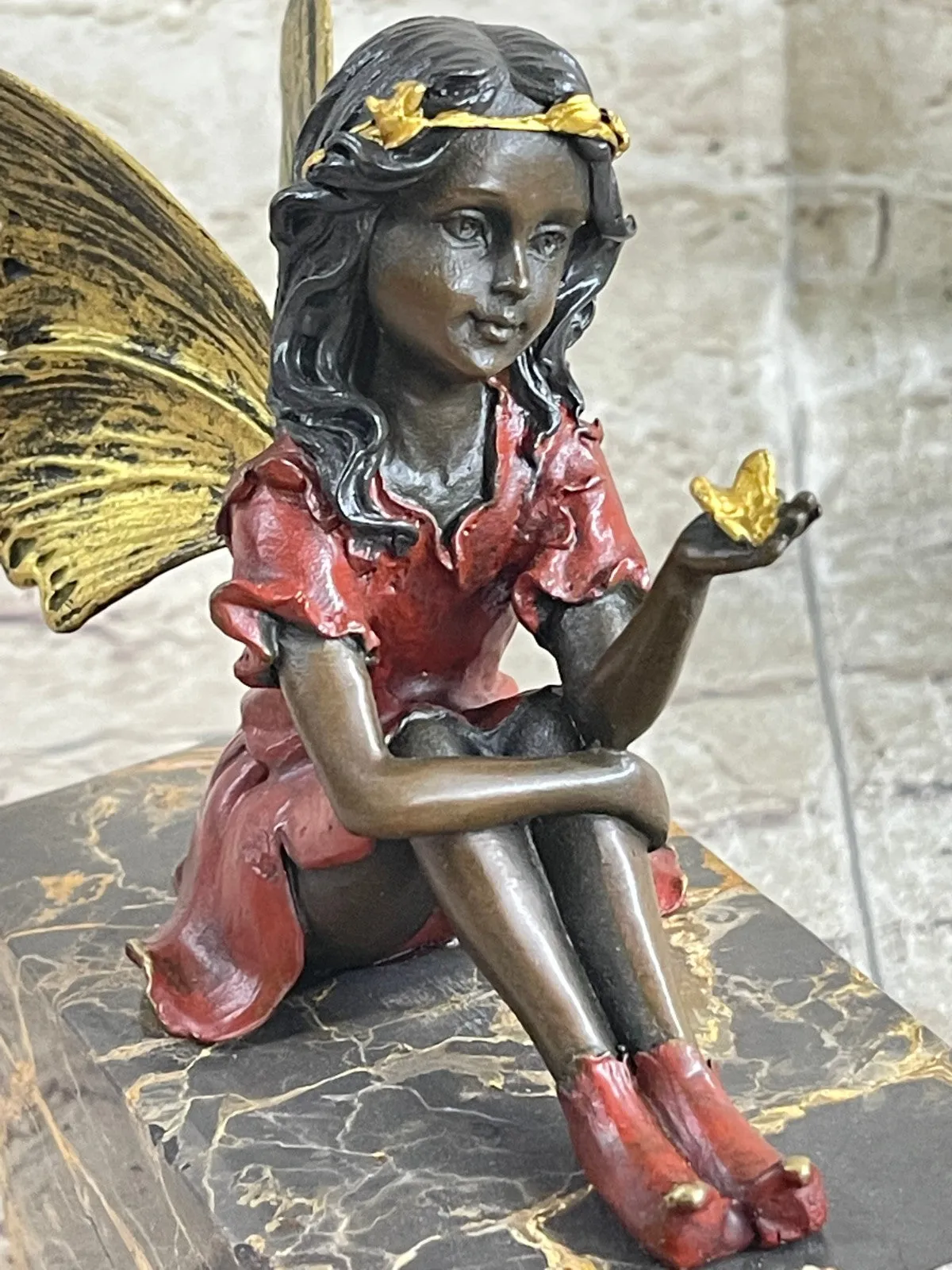 GENUINE BRONZE SCULPTURE ART NOUVEAU ANGEL STATUE HOT CAST MYTHICAL FIGURE SALE
