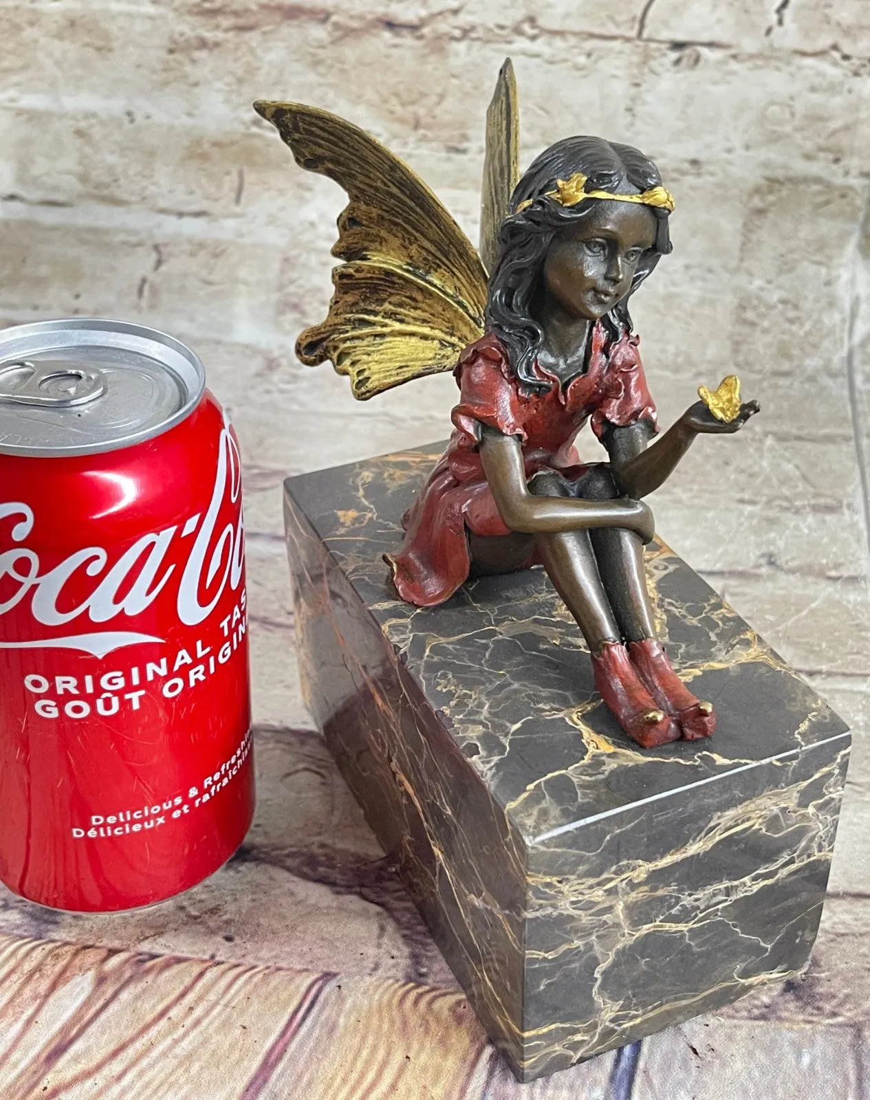 GENUINE BRONZE SCULPTURE ART NOUVEAU ANGEL STATUE HOT CAST MYTHICAL FIGURE SALE