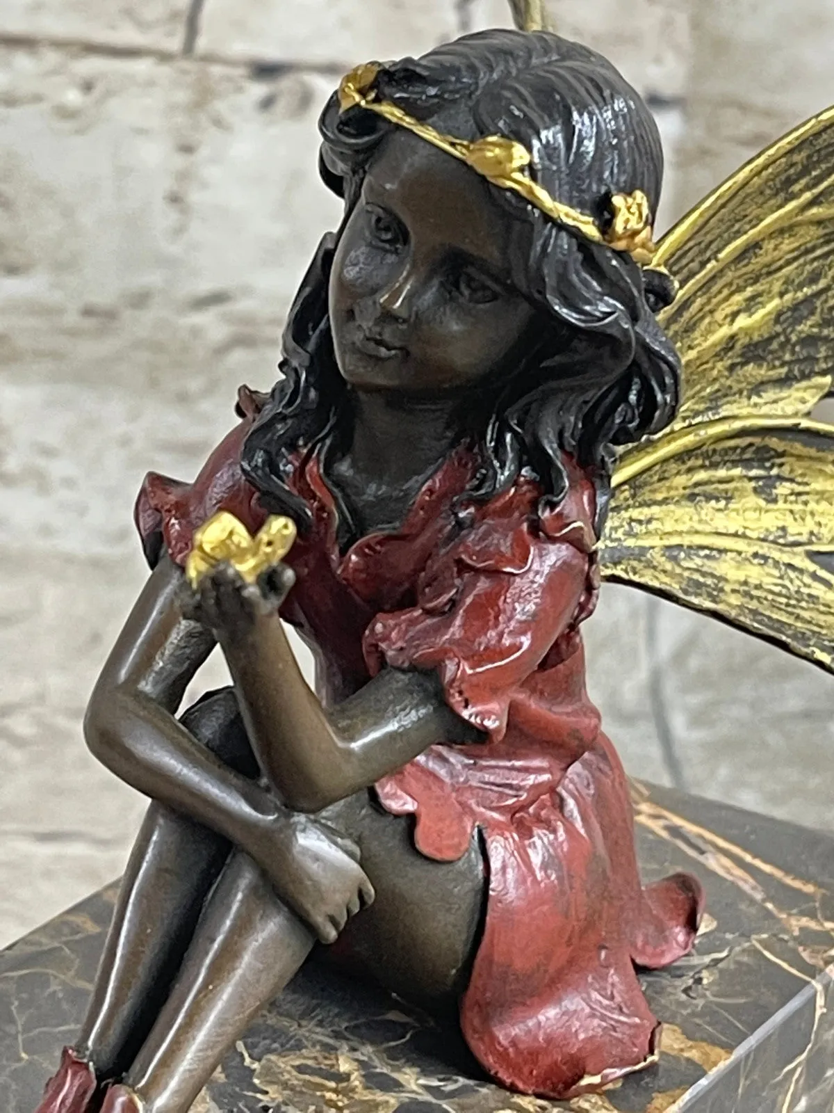 GENUINE BRONZE SCULPTURE ART NOUVEAU ANGEL STATUE HOT CAST MYTHICAL FIGURE SALE