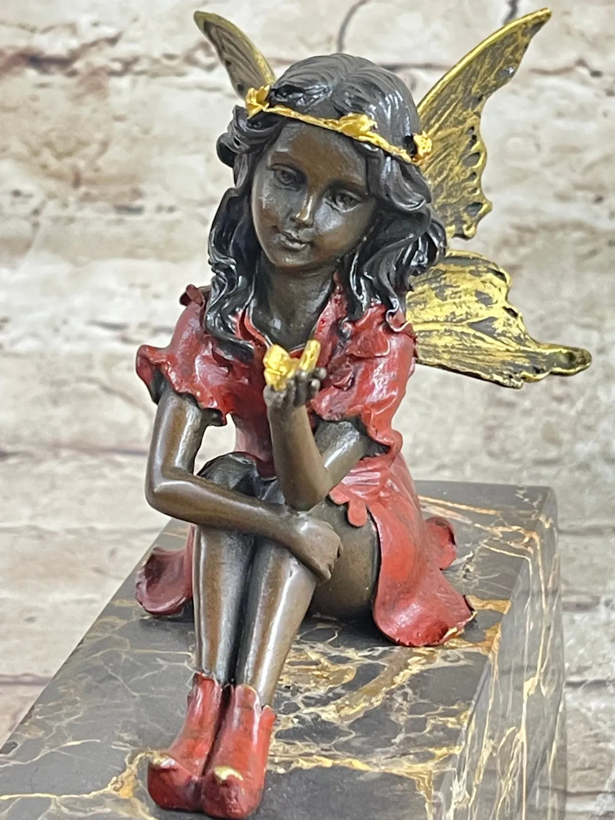 GENUINE BRONZE SCULPTURE ART NOUVEAU ANGEL STATUE HOT CAST MYTHICAL FIGURE SALE