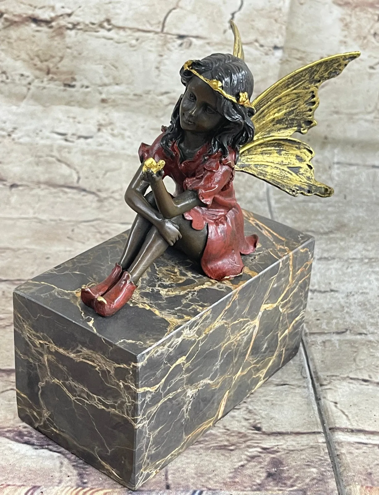 GENUINE BRONZE SCULPTURE ART NOUVEAU ANGEL STATUE HOT CAST MYTHICAL FIGURE SALE