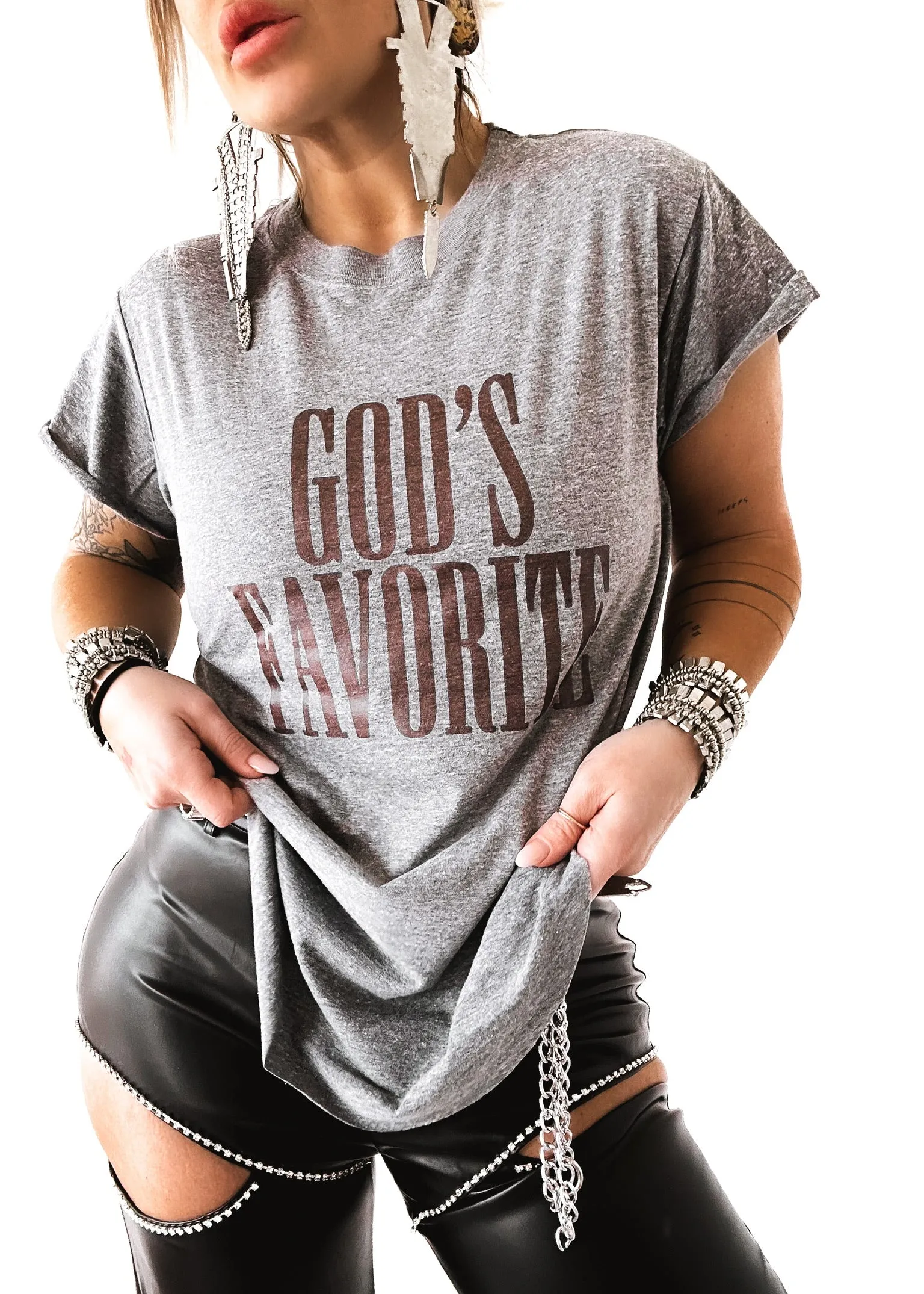 GOD'S FAVORITE SIDE SLIT TEE
